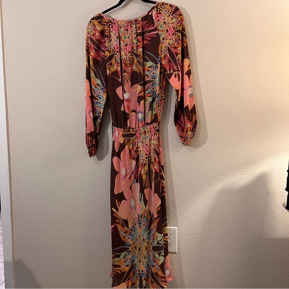 Tibi Silk Dress Floral Long Sleeve Boho Maxi Size 2 - Picture 7 of 7